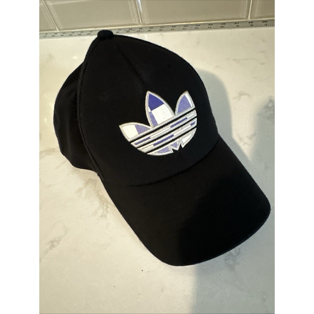 Adidas Hat with A-flex in Black And Purple Check- Men's Size S/M RARE